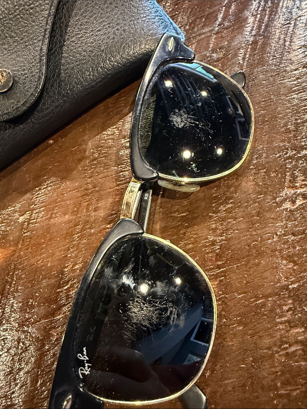 Ray-Ban Black and Gold Clubmaster Eyewear - Picture 2 of 7